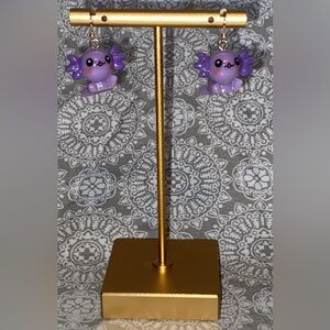 Purple Axolotl Earrings